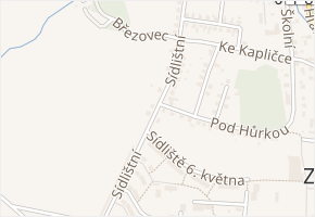 Sídlištní v obci Zubří - mapa ulice