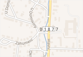 U Domoviny v obci Zubří - mapa ulice