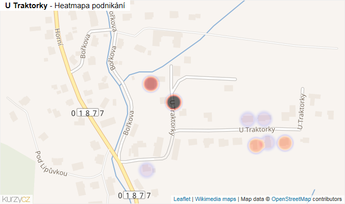 Mapa U Traktorky - Firmy v ulici.