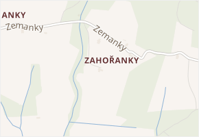 Zemanky v obci Zubří - mapa ulice