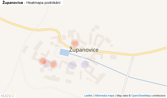 Mapa Županovice - Firmy v části obce.