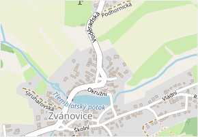 U Kaple v obci Zvánovice - mapa ulice