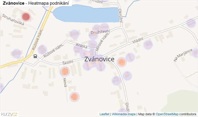 Mapa Zvánovice - Firmy v části obce.