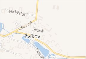 Nová v obci Zvíkov - mapa ulice