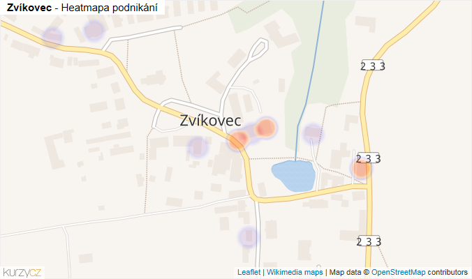 Mapa Zvíkovec - Firmy v části obce.