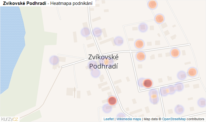 Mapa Zvíkovské Podhradí - Firmy v části obce.
