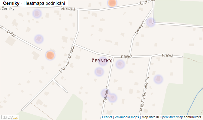 Mapa Černíky - Firmy v části obce.