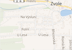 Na Vyhlídce v obci Zvole - mapa ulice