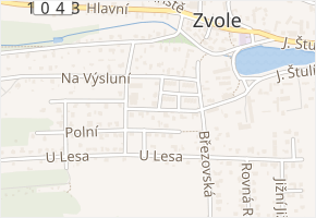 Na Výsluní v obci Zvole - mapa ulice