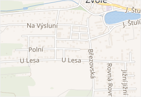 Slepá v obci Zvole - mapa ulice
