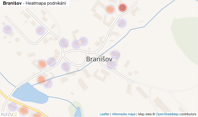 Mapa Branišov - Firmy v části obce.
