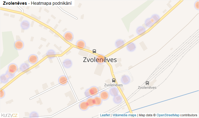 Mapa Zvoleněves - Firmy v části obce.