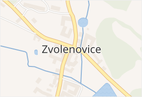 Zvolenovice v obci Zvolenovice - mapa části obce