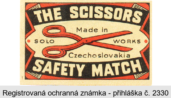 THE SCISSORS SAFETY MATCH SOLO WORKS Made in Czechoslovakia