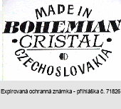 MADE IN BOHEMIAN CRISTAL CZECHOSLOVAKIA