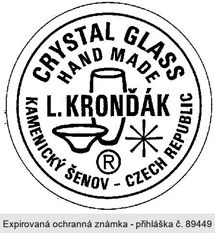 CRYSTAL GLASS HAND MADE L.KRONĎÁK