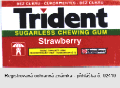 Trident Strawberry SUGARLESS CHEWING GUM NUTRASWEET