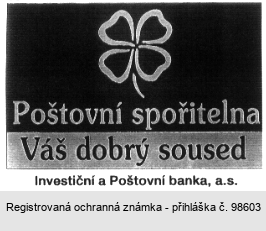 Poštovní spořitelna Váš dobrý soused Investiční a Poštovní banka, a.s.