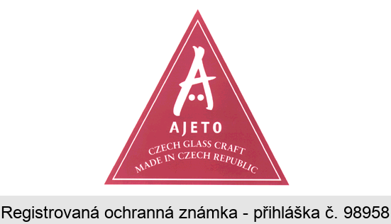 A AJETO CZECH GLASS CRAFT MADE IN CZECH REPUBLIC