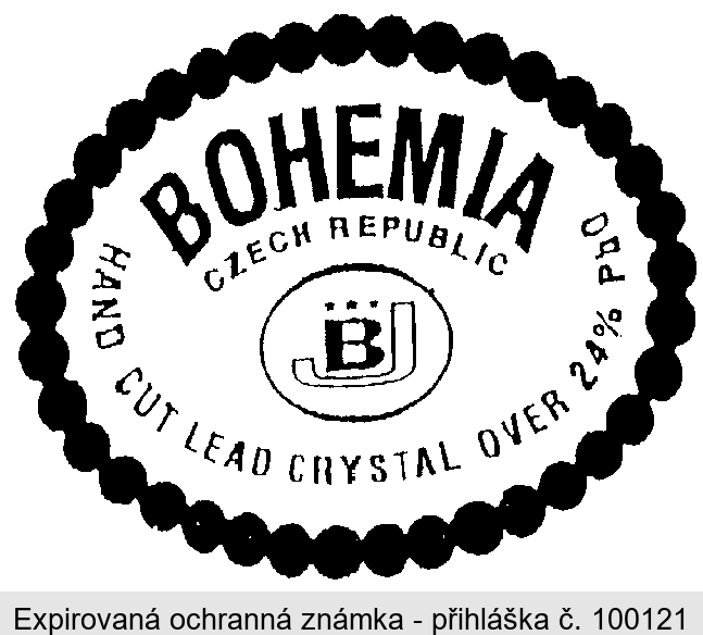 BOHEMIA CZECH REPUBLIC BJ HAND CUT LEAD CRYSTAL OVER 24% PbO