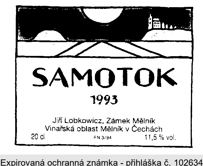 SAMOTOK 1993  Jiří Lobkowicz, Zámek Mělník Vinařská oblast Mělník v Čechách