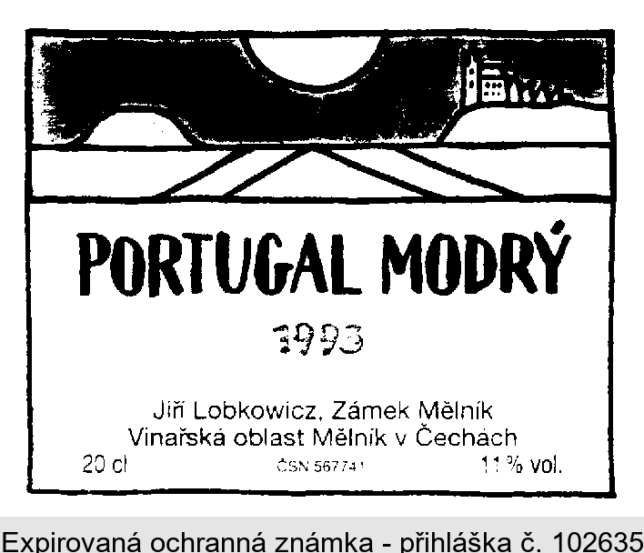 PORTUGAL MODRÝ Jiří Lobkowicz, Zámek Mělník Vinařská oblast Mělník v Čechách