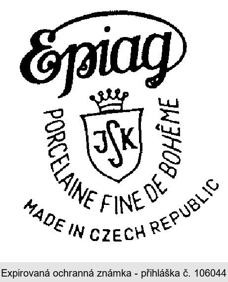 Epiag JSK PORCELAINE FINE DE BOHEME MADE IN CZECH REPUBLIC