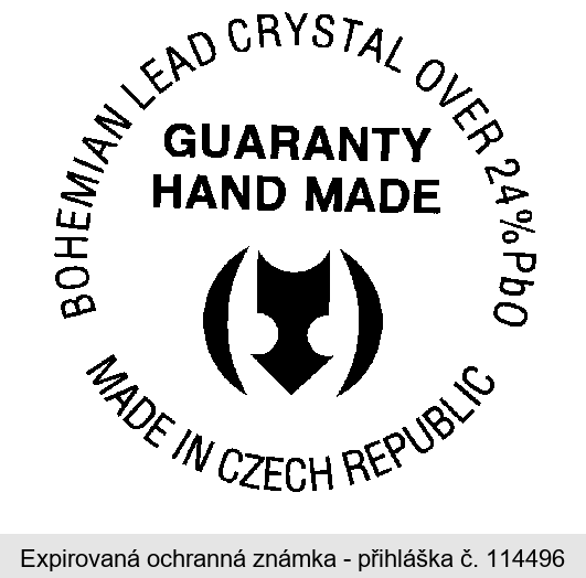 BOHEMIAN LEAD CRYSTAL OVER 24% PbO GUARANTY HAND MADE MADE IN CZECH REPUBLIC