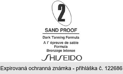 2 SAND PROOF Dark Tanning Formula A l'épreuve de sable Formula Bronzage Intense SHISEIDO