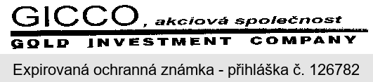 GICCO, akciová společnost GOLD INVESTMENT COMPANY