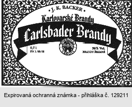 Karlovarské Brandy Carlsbader Brandy J.K.BACKER