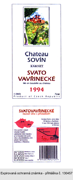 Chateau SOVÍN KABINET SVATO VAVŘINECKÉ 1994