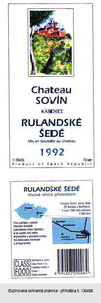 Chateau SOVÍN KABINET RULANDSKÉ ŠEDÉ 1992