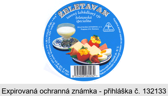 ŽELETAVAN tavený lahůdkový sýr želetavská specialita ŽELETAVSKÁ SÝRÁRNA a.s.