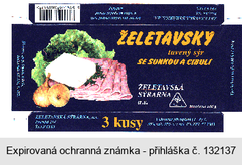 ŽELETAVSKÝ tavený sýr SE ŠUNKOU A CIBULÍ ŽELETAVSKÁ SÝRÁRNA a.s.