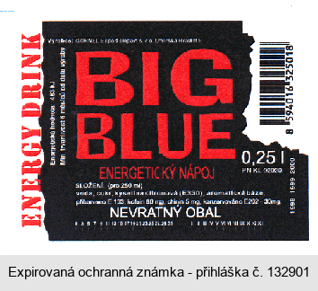 ENERGY DRINK BIG BLUE