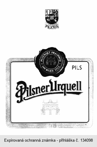 PLZEŇ PILS Pilsner Urquell PLZEŇSKÝ PRAZDROJ OD ROKU 1842