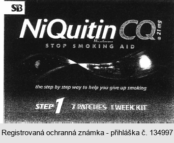 SB NiQuitin CQ STOP SMOKING AID the step by step way to help you give up smoking STEP1 7PATCHES 1WEEK KIT