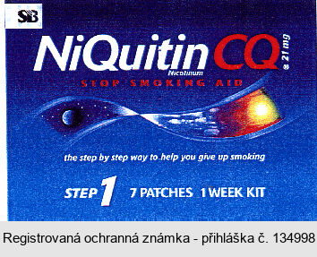 SB NiQuitin CQ STOP SMOKING AID the step by step way to help you give up smoking STEP1 7PATCHES 1WEEK KIT