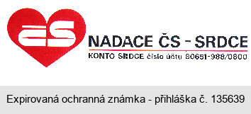 ČS NADACE ČS - SRDCE  KONTO SRDCE číslo účtu 80651-988/0800