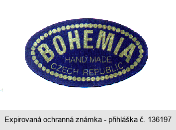 BOHEMIA HAND MADE CZECH REPUBLIC