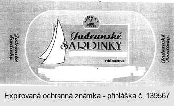 JADRAN FISH Jadranské SARDINKY rybí konzerva