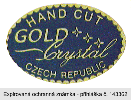 HAND CUT GOLD Crystal CZECH REPUBLIC