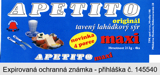 APETITO originál tavený lahůdkový sýr maxi APETITO maxi