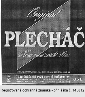 Original PLECHÁČ Konzumní světlé pivo