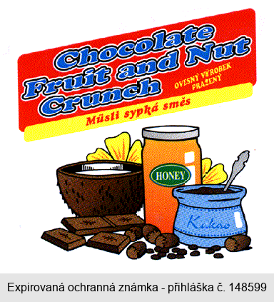 Chocolate Fruit and Nut Crunch OVESNÝ VÝROBEK PRAŽENÝ Müsli sypká směs