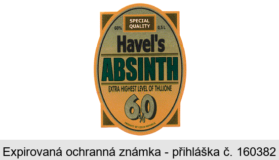 SPECIAL QUALITY Havel's ABSINTH EXTRA HIGHEST LEVEL OF THUJONE