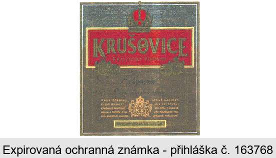 KRUŠOVICE KRÁLOVSKÝ PIVOVAR GOLD MEDAL PRAGUE 1891 Imperial Czech Premium Lager ZAL. 1581 PIVOVAR CÍSAŘE RUDOLFA II.