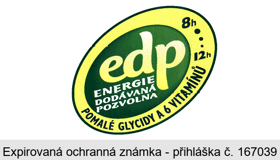 edp ENERGIE PODÁVANÁ POZVOLNA POMALÉ GLYCIDY A 6 VITAMÍNŮ 8h..12h