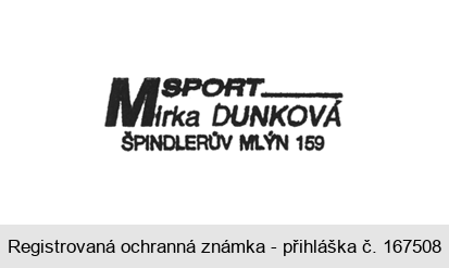 SPORT Mirka DUNKOVÁ ŠPINDLERŮV MLÝN 159